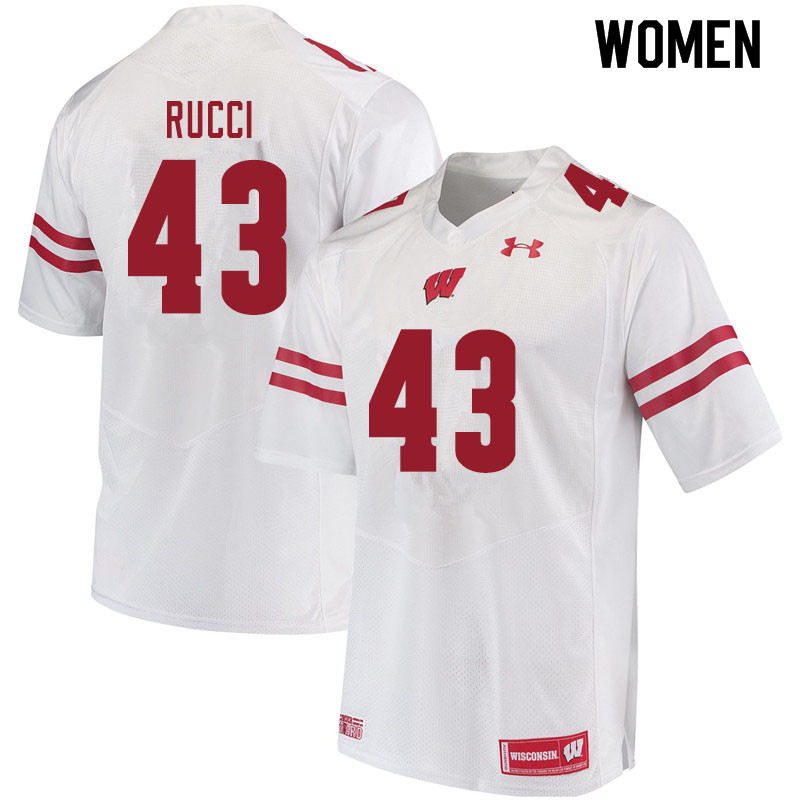 Wisconsin Badgers Women's #43 Hayden Rucci NCAA Under Armour Authentic White College Stitched Football Jersey KS40P42UC